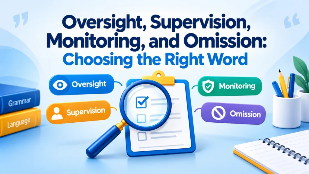 Oversight, Supervision, Monitoring, and Omission: Choosing the Right Word