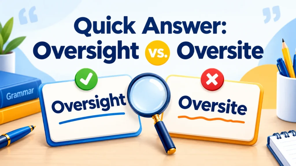 Quick Answer: Oversight vs. Oversite