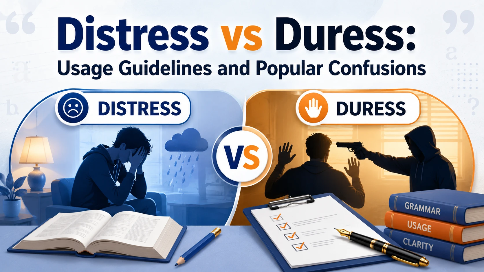 Distress vs Duress: Usage Guidelines and Popular Confusions