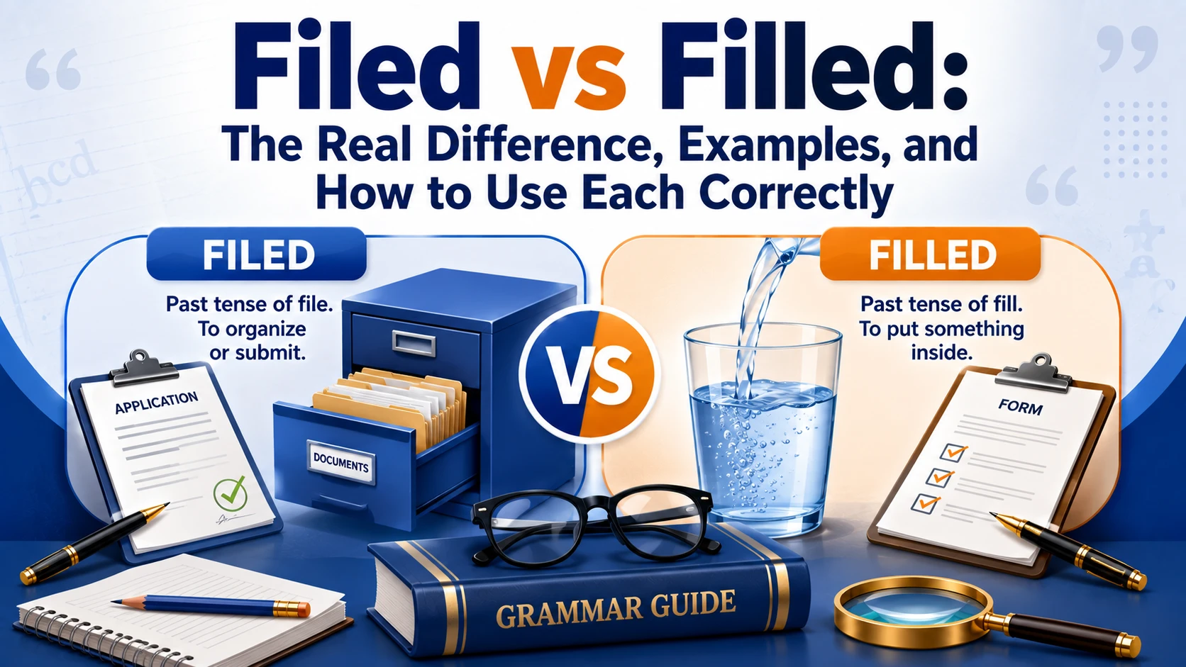 Filed vs Filled: The Real Difference, Examples, and How to Use Each Correctly