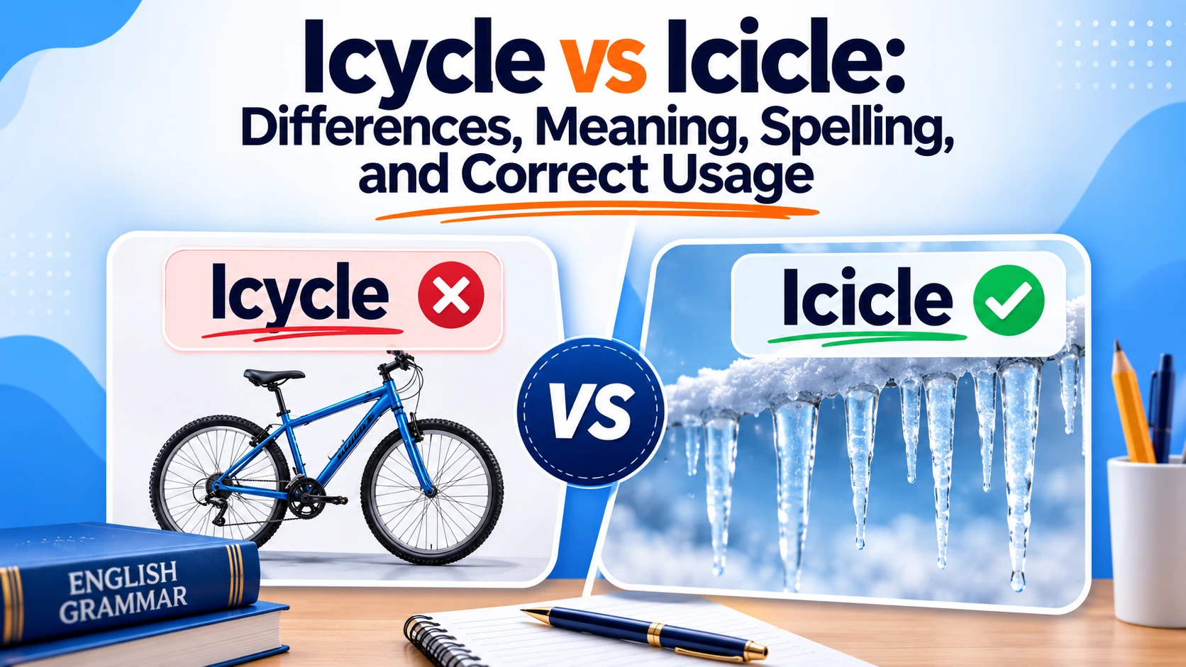 Icycle vs Icicle: Differences, Meaning, Spelling, and Correct Usage