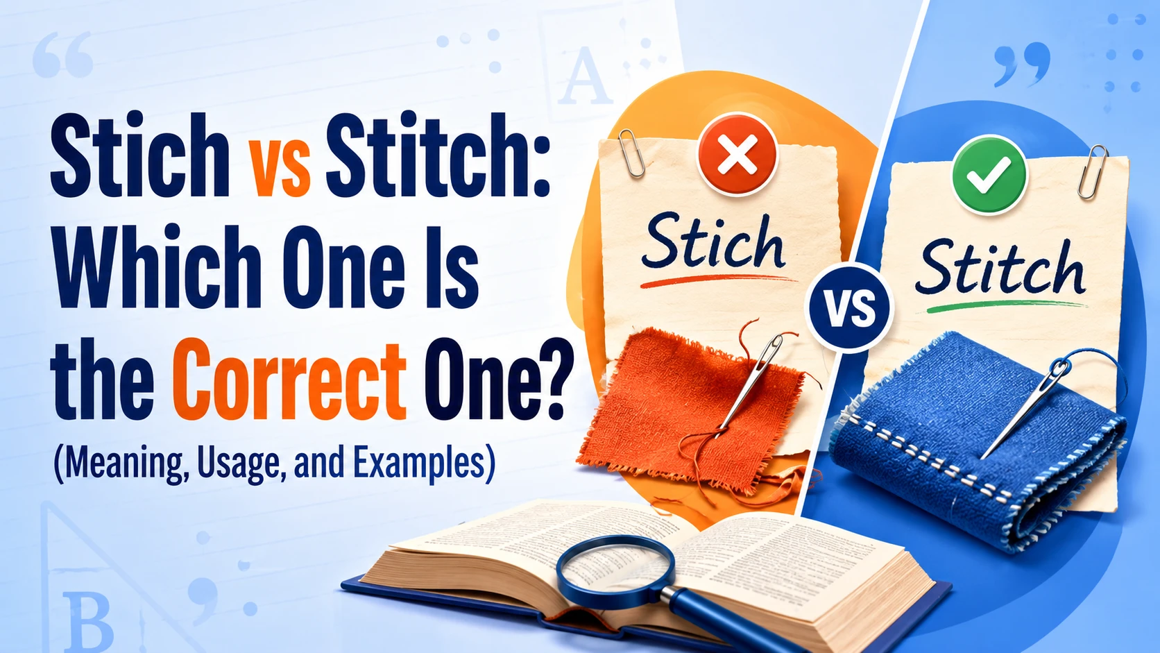 Stich vs Stitch: Which One Is the Correct One? (Meaning, Usage, and Examples)