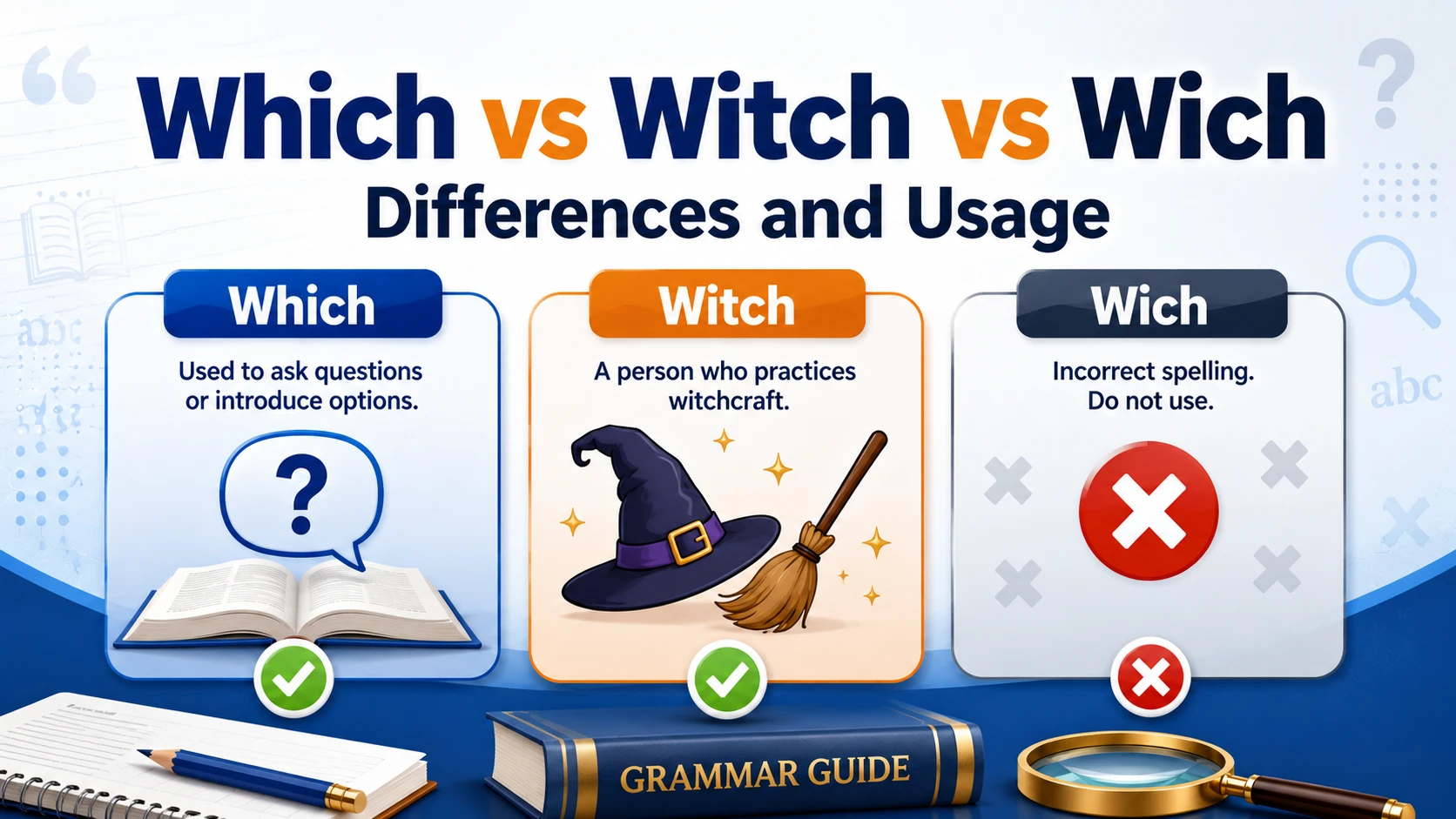 Which vs Witch vs Wich Differences and Usage