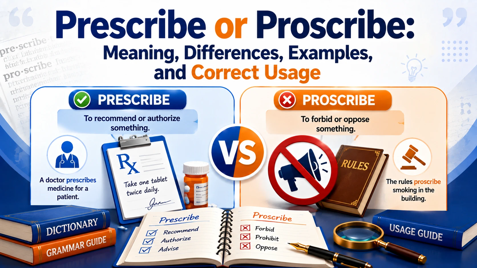 Prescribe or Proscribe: Meaning, Differences, Examples, and Correct Usage
