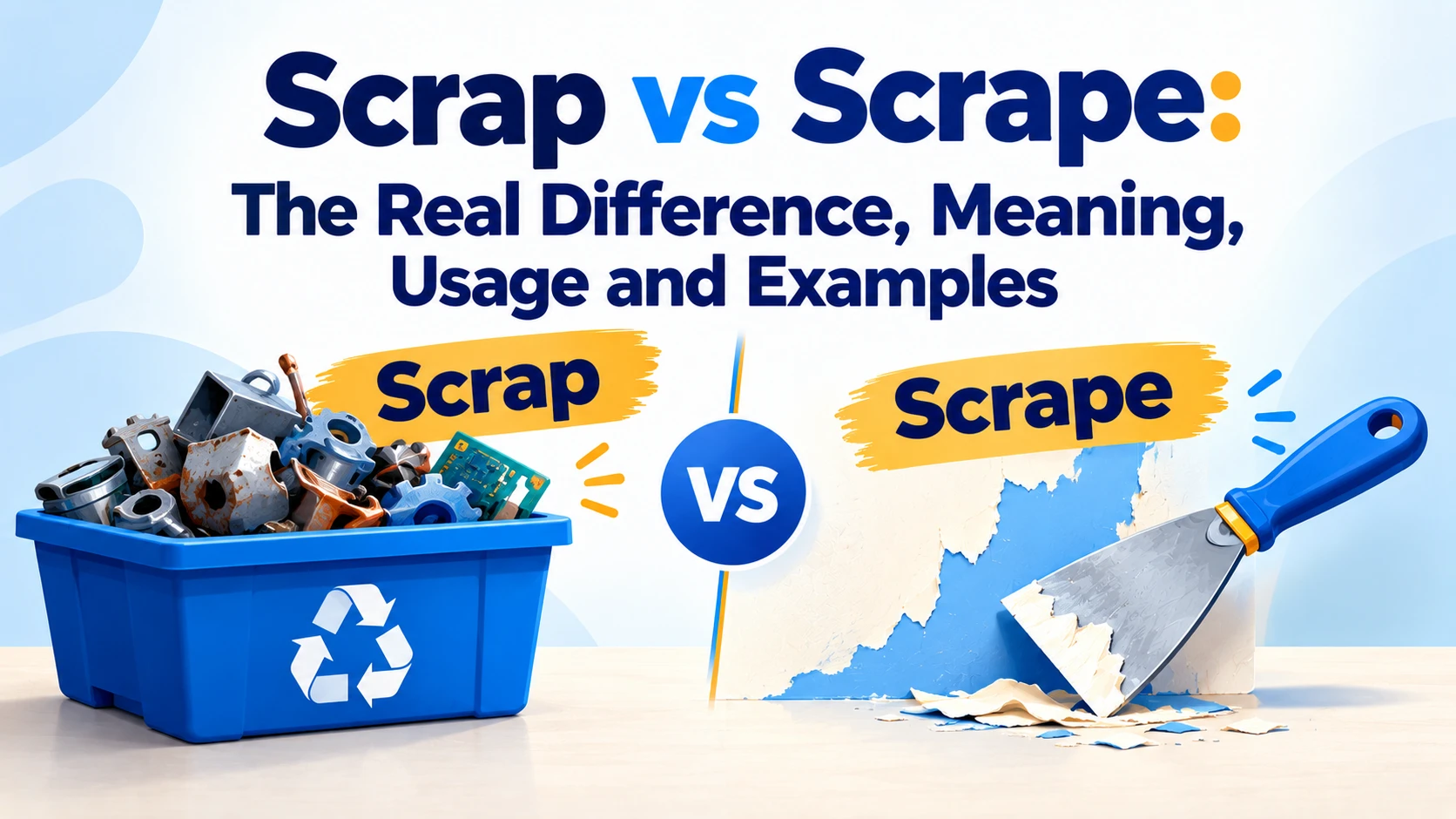 Scrap vs Scrape: The Real Difference, Meaning, Usage and Examples