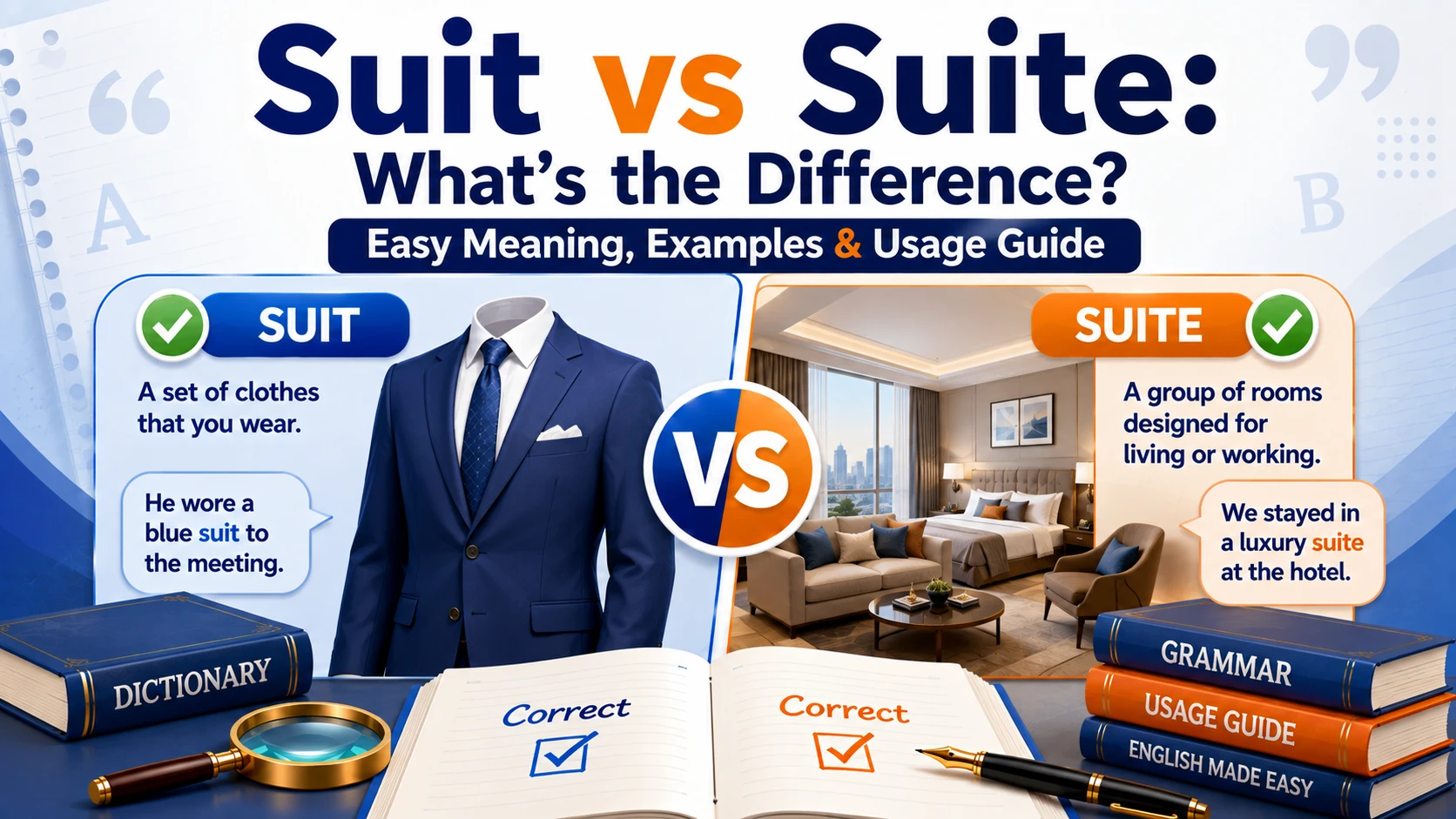 Suit vs Suite: What’s the Difference? Easy Meaning, Examples & Usage Guide