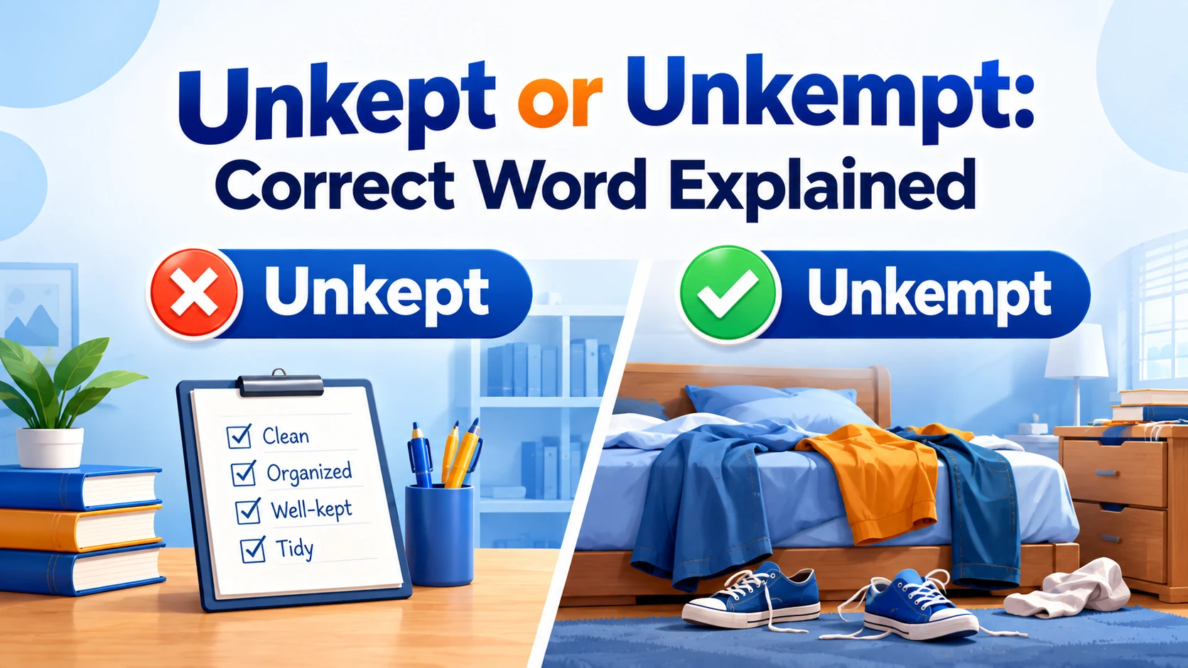 Unkept or Unkempt: Correct Word Explained
