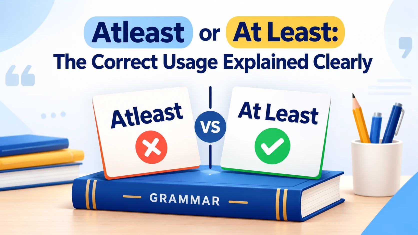 Atleast or At Least The Correct Usage Explained Clearly